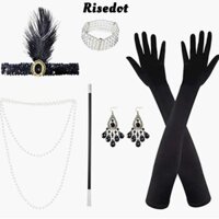 Phụ kiện tóc RISEDOT, Trang phục Charleston Great Gatsby Party Feather Headpiece, Flapper Hair 1920s Cosplay Hair Band