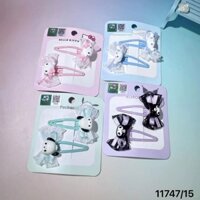 Phụ kiện tóc Sanrio cho trẻ em gái dễ thương hello kitty quếroll Pochacco kuromi kẹp tóc cho bé gái nơ kẹp tóc 25KS162