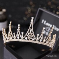 Phụ kiện tóc siêu tiên nữ mẫu mới vương miện sinh nhật phóng khoáng 2025 phụ kiện nữ váy cưới Hàn Quốc Bộ ba chiếc cô dâu cưới