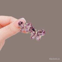 Phụ kiện tóc thời trang mỏ vịt một chữ] Tóc mái, kẹp tóc cô gái, mũ đội đầu, tỷ lệ khen ngợi, pha lê Hàn Quốc 95% [Kẹp tóc Hàn Quốc đính kim cương nơ