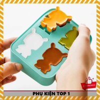 PHỤ KIỆN TOP ➊   ( Bộ 2 Khay trên và dưới ) Khay làm đá, socola , thạch... khuôn silicone tạo hình thỏ MITU MTBG001XH -