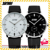 PHỤ KIỆN TOP ➊   Đồng hồ SKMEI 9099 dây da lịch lãm sang trọng đơn giản classic cổ điển thời trang trẻ trung