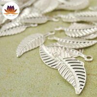 Phụ Kiện Trang Sức - Charm Mạ Bạc Hình Chiếc Lá 6x12MM, Phối Vòng Tay Phong Thuỷ, Trang Sức, Chuỗi Hạt S43 - Bead Art - Combo 3 Lá