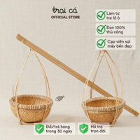 [Phụ Kiện Trang Trí Decor] Thúng Tre, Quang Gánh Tre Mini TRẠI CÁ