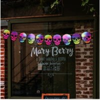 Phụ kiện trang trí rèm treo, biển treo, dây cờ đầu lâu bí ngô decor Halloween nhiều mẫu