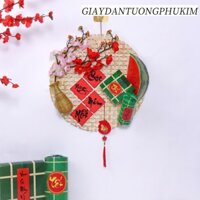 PHỤ KIỆN TRANG TRÍ TẾT - VÒNG HOA TẾT NHIỀU MẪU - MẸT TRANG TRÍ,DECOR KÈM ĐÈN KN29