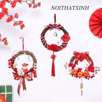 PHỤ KIỆN TRANG TRÍ TẾT - VÒNG HOA TẾT 20CM NHIỀU MẪU TREO TẾT CỰC ĐẸP KN32