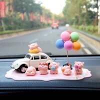 Phụ Kiện Trang Trí Xe Hơi Set 6 Chú Heo Đáng Yêu - Đồ Decor Ô Tô Phòng Ngủ