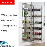 Phụ kiện tủ bếp Eurogold M040645 Inox hộp 6 tầng tủ rộng 450mm