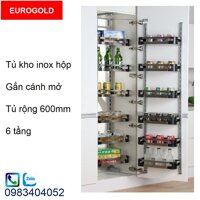 Phụ kiện tủ bếp Eurogold M040660 Inox hộp 6 tầng tủ rộng 600mm