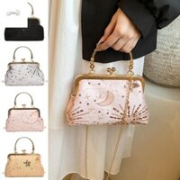 Phụ KIỆN Túi Sườn Xám Phong Cách Trung Hoa, Túi Tiệc Tối Ngôi Sao Pháo Hoa, Mặt Trăng Retro Lấp Lánh Kim Loại Dây Xích Kim Loại Túi Xách Nữ