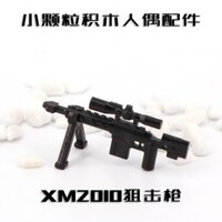 Phụ kiện vũ khí mô hình quân đội mới tương thích, súng trường bắn tỉa XM2010, khối xây dựng hạt nhỏ bằng nhựa