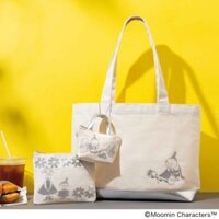 Phụ lục Nhật Bản Moomin Túi đeo vai bằng vải dễ thương Bộ ba mảnh Túi hướng dẫn sinh viên Túi Tote dung tích lớn