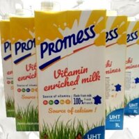 PHÚ NHUẬN Date 12/2024-Thùng 12 Hộp Loại 1 Lít Sữa Tươi Ít Béo Vitamin Không Đường PROMESS Nhập Khẩu Pháp.