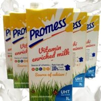 PHÚ NHUẬN-Date 6/2025 Thùng 6 Hộp Loại 1 Lít Sữa Tươi Ít Béo Vitamin Không Đường PROMESS Nhập Khẩu Pháp.