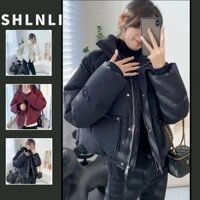 Phụ Nữ Ấm Áp Dày Ngắn Cotton Đệm Áo Khoác Cổ Đứng Parkas Thu Đông Áo Khoác Ngoài