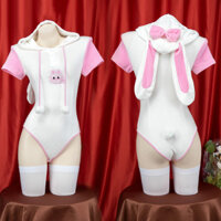 Phụ Nữ Đồ Lót Nhà Đêm Đồ Ngủ Váy Ngủ Có Mũ Trùm Đầu Một Mảnh Body Thỏ Cô Gái Cosplay Đồng Phục