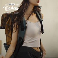 Phụ nữ không tay đan mỏng vành đai Vest, Maden thương hiệu Vintage rắn màu nội thất và cơ sở