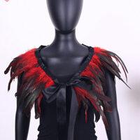 Phụ Nữ Lông Vũ Tự Nhiên Khăn Choàng Mũi Gothic Lông Vũ Shrug Halloween Đảng Cosplay Trang Phục Phụ Kiện