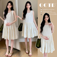 Phụ Nữ Mặc Mùa Hè Phong Cách Mới Khâu Nấm Cạnh Thiết Kế Lớp Đầm Rời Bánh Bà Bầu Áo Vest Đầm