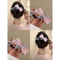 Phụ Nữ Màu Sắc Tương Phản Nơ Mỏ Vịt Kẹp Tóc