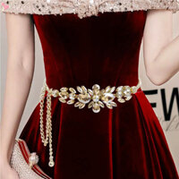 Phụ Nữ Mới Kim Cương Giả Dây Xích Dây Vàng Có Thể Điều Chỉnh Dây Thắt Lưng Thanh Lịch Cao Cấp Thời Trang Đầm Dạ Hội Phụ Kiện Quà Tặng