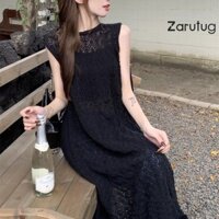 Phụ Nữ Mỏng Dệt Kim Smock Cay Cô Gái Giữa Chiều Dài Đầm Mùa Hè Rỗng Ra Xe Tăng Váy Zar