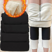Phụ Nữ Mùa Đông Làm Dày Ấm Quần Legging Cừu Cashmere Quần Legging Cao Cấp Lông Cừu Co Giãn Quần Ấm Quần Short Slim Nhung Legging