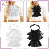 Phụ Nữ Ren Cà Vạt Steampunk Ruffle Giả Cổ Áo Nửa