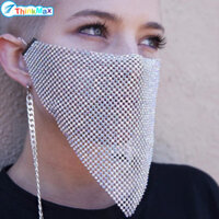 Phụ Nữ Sáng Pha Lê Lưới Mặt nạ Trang Điểm Bóng Sáng Kim Cương Che Mặt Bóng Đảng Halloween Quần Áo Trang Trí