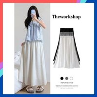 Phụ Nữ Size Lớn Dài Quần Ống Rộng Họa Tiết Đám Mây Vải Hai Lớp Thắt Lưng Cao Co Giãn Tiện Lợi Thoáng Mát Ẩn Quần Short TZY9