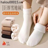 Phụ Nữ Thu Đông Giữa Ống Cotton Tất Cashmere Ngủ Ấm Áp Mùa Đông Tuyết Tất Lông Cừu Dày Len Confinement Tất
