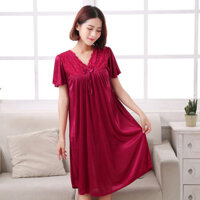 Phụ Nữ Trung Niên Quần Áo Voan Bộ Đồ Ngủ Plus Béo phì Plus Kích Thước Béo MM Mẹ Váy Ngủ Tuổi Mùa Hè