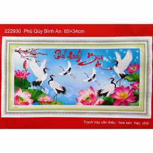 Tranh thêu chữ thập Phú quý bình an DLH - 222930