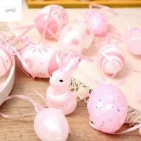 Phụ TỤC 30 Chiếc Trứng Phục Sinh Treo Mặt Dây Chuyền, Sơn Nhiều Màu Sắc Thỏ Gà Con Trang Trí Trứng, Trứng Phục Sinh Hộp Quà Nhựa DIY Thủ Công Mô Phỏng Mặt Dây Chuyền Trứng Quà Tặng Trẻ Em