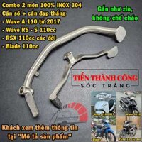 Phụ tùng Combo 2 món INOX 304, gồm: Cần số + cần đạp thắng, xe Wave A 110cc, RSX 110cc, Wave RS - S 110cc, Blade 110cc