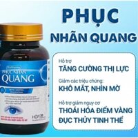 PHỤC NHÃN QUANG hỗ trợ tăng cường thị lực ,giảm triệu chứng khô mắt nhìn mờ ,hỗ trợ giảm nguy cơ thoái hóa điểm vàng