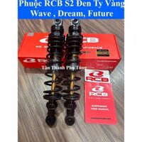 Phuộc RCB S2 Wave, Dream, Future Đen ty vàng có tăng chỉnh, BH 12 tháng phụkiệnxemáy
