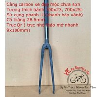 Phuộc trước xe đạp bằng sợi carbon bánh 700c, Càng xe đạp carbon bánh 700c sử dụng phanh vành hàng mộc chưa sơn
