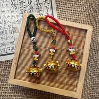 Phương pháp cổ xưa Móc khóa bằng đồng mạ vàng Mặt dây chuyền bí ngô kẻ sọc rỗng Mặt dây chuyền màu xanh Thái