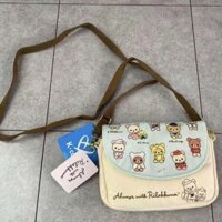 [Phương pháp đóng dây kéo] Túi đeo chéo gấp Rilakkuma thời trung cổ Nhật Bản Túi đựng đau Túi đựng điện thoại di động Mặt dây chuyền Mori dễ thương Ví đựng tiền xu nhỏ WTT2025.3.10