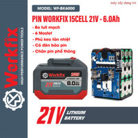 pi. m WORKFIX 5 cell 10 cell 15 cell Mạch 4-6 mosfed, Vỏ chống cháy nổ, Đèn báo pi.m -Dòng xả cao Máy xây dựng TVT