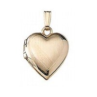 PicturesOnGold.com Solid 14K Yellow Gold Small Heart Locket 1/2 Inch X 1/2 Inch Solid 14K Yellow Gold