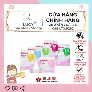 Bộ 2 núm ti cho bình cổ rộng Pigeon NV15007 - Size S