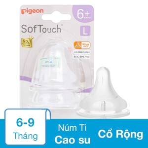 Bộ 2 núm ti cho bình cổ rộng Pigeon NV15010 - Size L