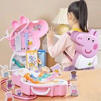Piggy Bác Sĩ Đồ Chơi Chechele Peppa Pig Nhà Bếp Trẻ Em Nấu Ăn Bộ Đồ Ăn Nhà Chơi Trái Cây Và Rau Bộ Ba Lô Trẻ Em Nhà Chơi Hộp Đồ Chơi