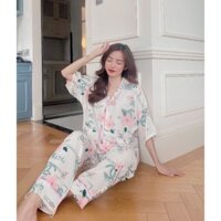 PIJAMA 💘💘💥 BỘ CỌC DÀI CỔ VEST LỤA MANGO