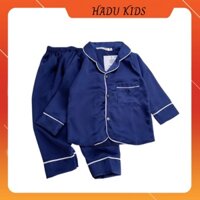 Pijama cho bé, bộ pijama cho bé trai, bé gái dài tay trơn chất lụa mềm mại, thoáng mát- HADU KIDS 7-28kg