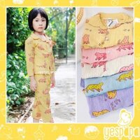 Pijama cho bé gái và bé trai dài tay tăm xốp pizama nhiều màu Yespapa B105