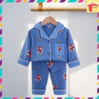 Pijama cho bé trai 1-12 tuổi nhiều hình hot vải cotton mềm thấm hút mồ hôi hàng Quảng Châu